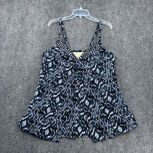 Miraclesuit Love Know Tankini Women’s Plus 24W Blue Ikat Palatium Swim Vacation